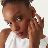 14K Gold Beaded Band Criss Cross Statement Ring Ferkos Fine Jewelry