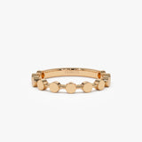 14K Tiny Round Stackable Ring For Women 14K Rose Gold Ferkos Fine Jewelry