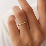 14k Dainty Minimal Bamboo Gold Ring Ferkos Fine Jewelry