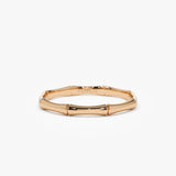 14k Dainty Minimal Bamboo Gold Ring 14K Rose Gold Ferkos Fine Jewelry