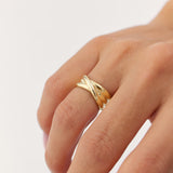 14k Solid Gold Multi-strand Crossover Ring Ferkos Fine Jewelry