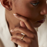 14k 3.5MM Multi Lined Gold Wedding Ring Ferkos Fine Jewelry