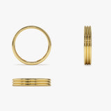 14k 3.5MM Multi Lined Gold Wedding Ring Ferkos Fine Jewelry