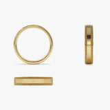 14k 4MM Flat Milgrain Edge Wedding Band Ferkos Fine Jewelry