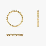 14K Pyramid and Bead Stacking Band Ferkos Fine Jewelry