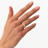 14K Bold Fluted Graduating Gold Ring Ferkos Fine Jewelry