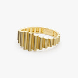 14K Bold Fluted Graduating Gold Ring Ferkos Fine Jewelry