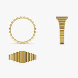 14K Bold Fluted Graduating Gold Ring Ferkos Fine Jewelry