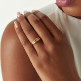 14k Dome Dual Band Stackable Statement Ring Ferkos Fine Jewelry