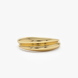 14k Dome Dual Band Stackable Statement Ring 14K Gold Ferkos Fine Jewelry