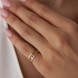 14K Gold Personalized Roman Numeral Ring Ferkos Fine Jewelry