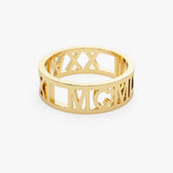 14K Gold Personalized Roman Numeral Ring Ferkos Fine Jewelry