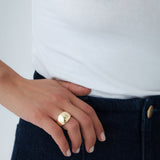 14k Chunky Gold Dome Graduating Statement Ring Ferkos Fine Jewelry