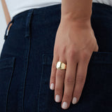 14k Chunky Gold Dome Graduating Statement Ring Ferkos Fine Jewelry