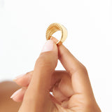 14k Chunky Gold Dome Graduating Statement Ring Ferkos Fine Jewelry