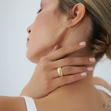 14k Gold Chunky Ribbed Statement Ring Ferkos Fine Jewelry