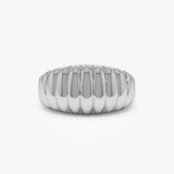 14k Gold Chunky Ribbed Statement Ring Ferkos Fine Jewelry