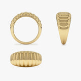 14k Gold Chunky Ribbed Statement Ring Ferkos Fine Jewelry