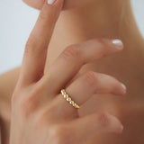14k 4MM Beaded Graduating Ring Ferkos Fine Jewelry