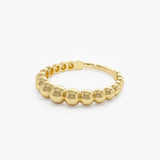 14k 4MM Beaded Graduating Ring Ferkos Fine Jewelry