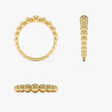 14k 4MM Beaded Graduating Ring Ferkos Fine Jewelry