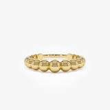 14k 4MM Beaded Graduating Ring 14K Gold Ferkos Fine Jewelry