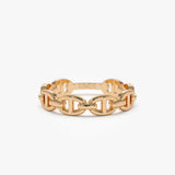 14k Solid Gold Mariner Chain Ring 14K Rose Gold Ferkos Fine Jewelry