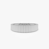14k Fluted Textured Graduating Ring 14K White Gold Ferkos Fine Jewelry