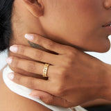 14K Stackable Ribbed Woven Gold Ring Ferkos Fine Jewelry