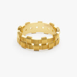 14K Stackable Ribbed Woven Gold Ring Ferkos Fine Jewelry