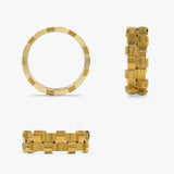 14K Stackable Ribbed Woven Gold Ring Ferkos Fine Jewelry