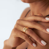 14K Stacked Chunky Curved Ring Ferkos Fine Jewelry