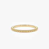 14k Beaded Wedding Band 14K Gold Ferkos Fine Jewelry