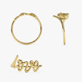 14K Gold Script Love Ring Ferkos Fine Jewelry