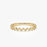 14K High and Low Zig Zag Ring 14K Gold Ferkos Fine Jewelry