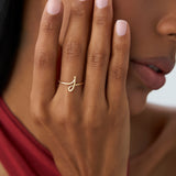 14K Minimalist Wire Letter Ring Ferkos Fine Jewelry