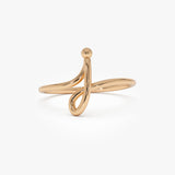 14K Minimalist Wire Letter Ring 14K Rose Gold Ferkos Fine Jewelry