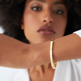 14k 3MM Flat Flush Setting Stacking Diamond Bangle Ferkos Fine Jewelry