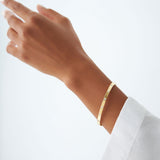 14k 3MM Flat Flush Setting Stacking Diamond Bangle Ferkos Fine Jewelry