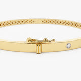 14k 3MM Flat Flush Setting Stacking Diamond Bangle Ferkos Fine Jewelry