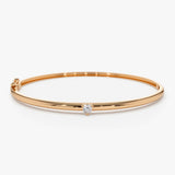 14k Solitaire Diamond Bangle Bracelet 0.10 - 0.30 ctw 14K Rose Gold Ferkos Fine Jewelry