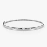 14k Solitaire Diamond Bangle Bracelet 0.10 - 0.30 ctw 14K White Gold Ferkos Fine Jewelry