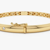 14k 4mm Dome Star Setting Diamond Bangle Bracelet Ferkos Fine Jewelry