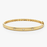 14k 4mm Dome Star Setting Diamond Bangle Bracelet 14K Gold Ferkos Fine Jewelry