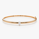 14K Pear Shape Diamond Solitare Bangle 14K Rose Gold Ferkos Fine Jewelry