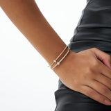 14K Emerald Shape Diamond Solitare Bangle Ferkos Fine Jewelry