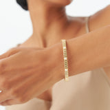 14k Gold Ribbed Diamond Bangle Bracelet  Ferkos Fine Jewelry