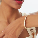 14k Gold Ribbed Diamond Bangle Bracelet Ferkos Fine Jewelry