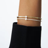 14K Heart Shape Diamond Solitaire Bangle Ferkos Fine Jewelry