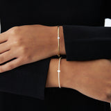 14K Heart Shape Diamond Solitaire Bangle Ferkos Fine Jewelry